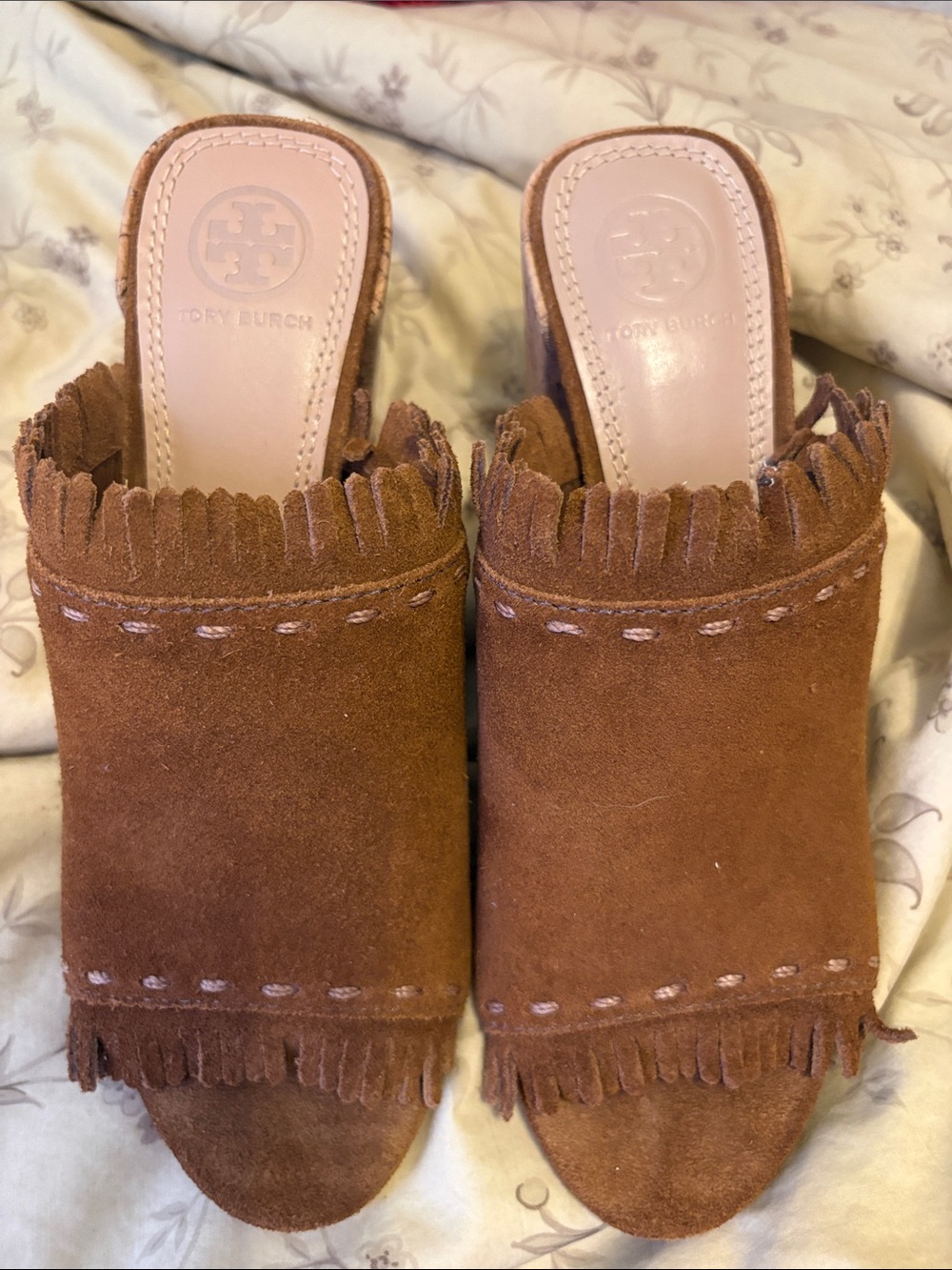 Tory Burch Huntington Mules in Festival Brown